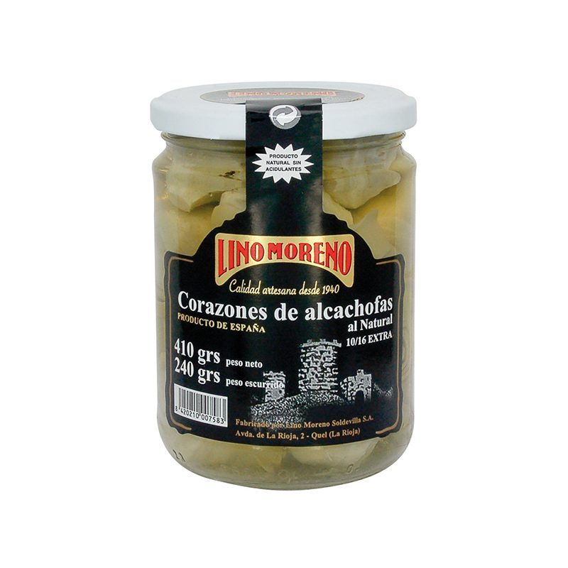 Corazones de Alcachofa al Natural. 240 gr